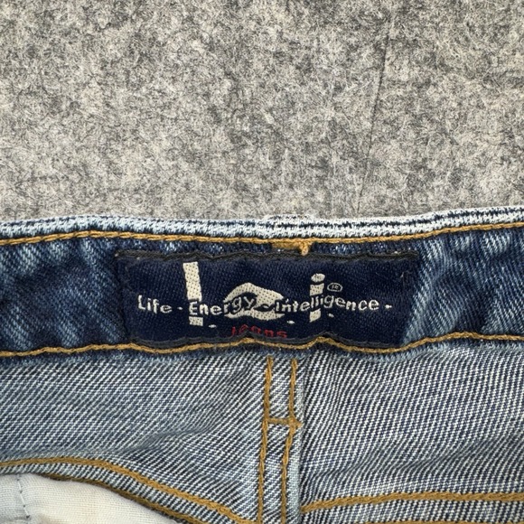 Vintage Y2K L.E.I. Mid Rise Denim Mini Jean Skirt Womens Size 9 90s Preppy Indie - Picture 5 of 9